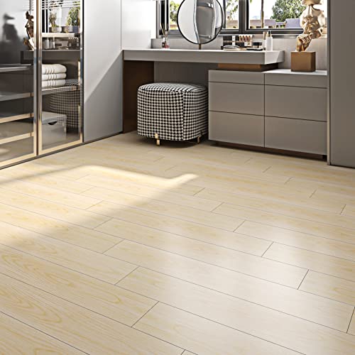 Livelynine Pavimento PVC Adesivo Effetto Legno Chiaro 90x15CM Piastrelle Adesive Pavimento Bagno 32-Piastrelle Impermeabile Parquet Adesivo Pavimento Cucina Pellicola Adesiva Pavimento Camera da Letto