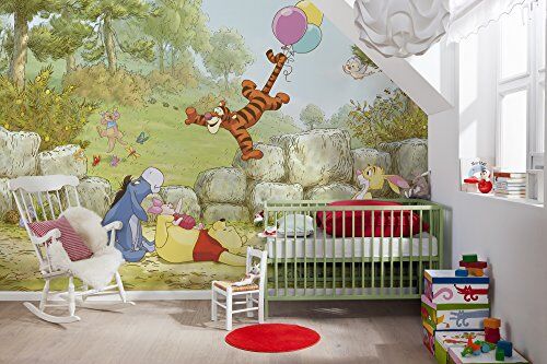 Komar Carta da parati Disney Winnie Pooh con palloncini in vinile, multicolore, 368 x 0,2 x 254 cm