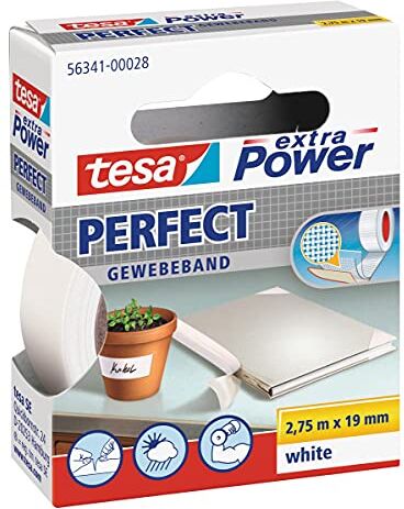 Tesa -Set di 10nastri telata Adesivo Extra Power 19mm x 2,75m bianco