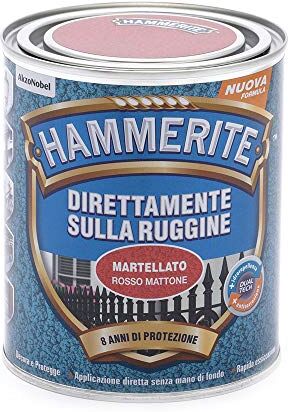 Hammerite Direttamente Sulla Ruggine Martellato Rosso Mattone 0.75 l