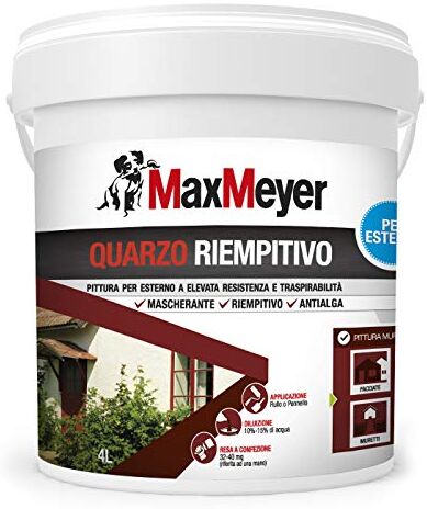 MAXMEYER Pittura per esterni Quarzo Riempitivo Antialga BIANCO 4 L