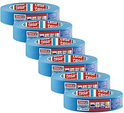 Tesa Pochisionskrepp 4440 Nastro da imbianchino, per esterni, resistente alle intemperie, 50 m x 25 mm, colore: blu