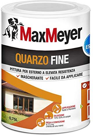 MAXMEYER Pittura per esterni Quarzo Fine BIANCO 0,75 L