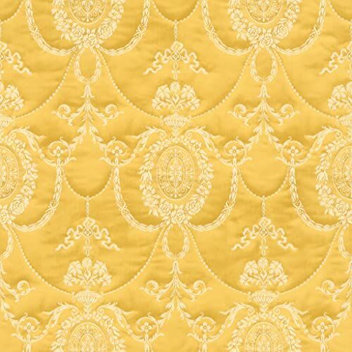 Rasch Carta da parati in tessuto non tessuto (Classic-Chic) giallo bianco, 10,05 m x 0,53 m, Trianon XIII