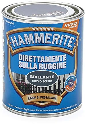 Hammerite Direttamente Sulla Ruggine Brillante Grigio Scuro 0.75 l