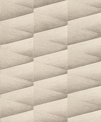 Rasch paperhangings Carta da parati in tessuto non tessuto, 10,05 m x 0,53 m, colore: beige crema