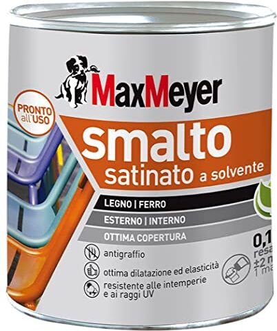 MAXMEYER Smalto a solvente per ferro e legno satinato ANTRACITE R7016 0,125 L