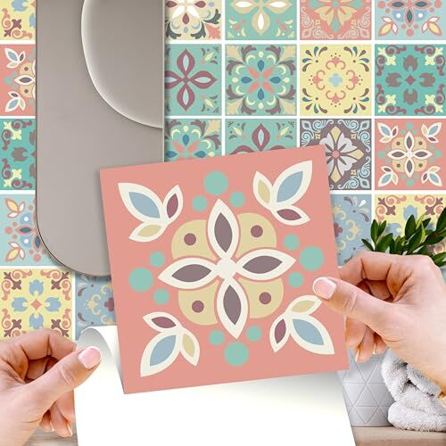 WALPLUS Marbella Colorato Spagnolo Muro Piastrella Set Adesivi 15 X 15 CM (6 X 6 IN) 24 Pz, Fai da Te Arte, Casa Decorazioni, Decalcomania, Arredamento Cucina, Bagno Ideas