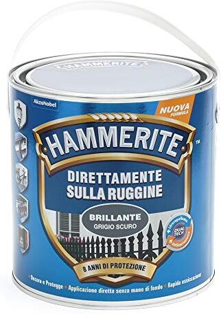 Hammerite Direttamente Sulla Ruggine Brillante Grigio Scuro 2.5 l