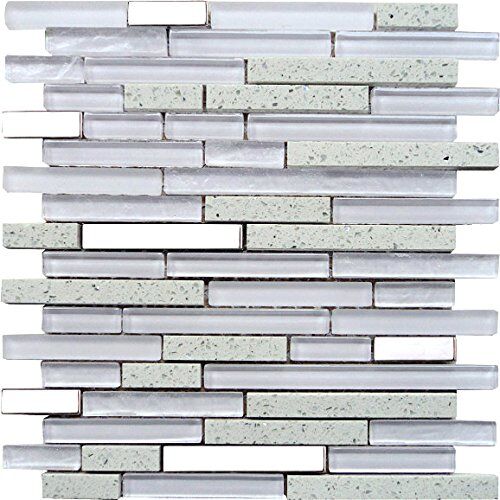 Decostyle Mosaico Decorativo, Bianco, 8 mm, 27.5 x 30 cm