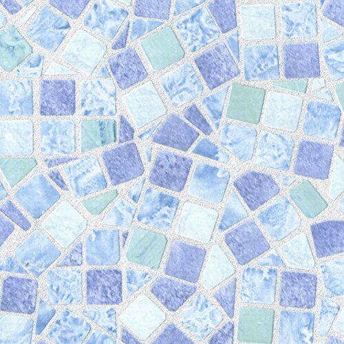 Venilia Pellicole adesive Mosaico, Foglio adesivo, foglio decorativo, foglio per mobili, carta da parati, foglio autoadesivo, PVC, senza ftalati, blu, 45 cm x 1,5 m,