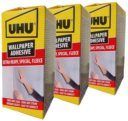 UHU colla extra forte per carta da parati pesante, extra pesante e speciale, 180 grammi (3 x 180 Gr)