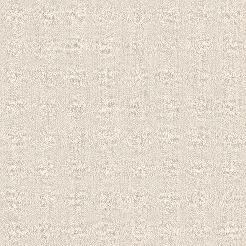 Rasch Wallpaper 200676 Carta da parati in carta bianca e crema con effetto lino, 10,05 m x 0,53 m (L x P)