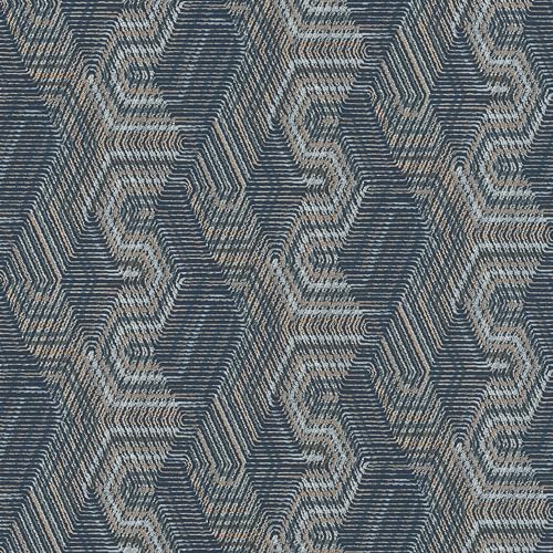 Rasch Tapete  Carta da parati in tessuto non tessuto con motivo geometrico, blu, beige, grigio, della collezione African Queen, 10,05 m x 0,53 m (lunghezza x larghezza)