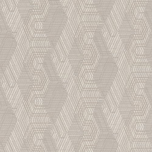 Rasch Tapete  Carta da parati in tessuto non tessuto con motivo geometrico in tessuto grigio, beige della collezione African Queen, 10,05 m x 0,53 m (lunghezza x larghezza)