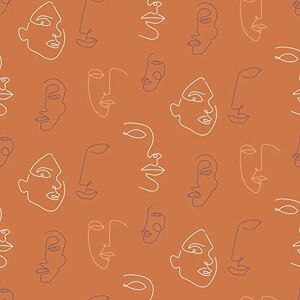 furn. Kindred Abstract Faces Printed Wallpaper, Terracotta/Coral furn. Kindred Abstract Faces Printed Wallpaper, Terracotta/Coral