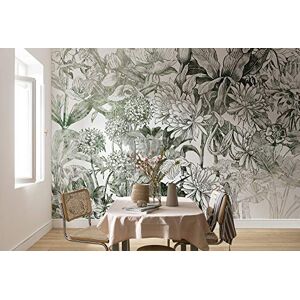 Komar Carta da parati in tessuto non tessuto, dimensioni 350 x 250 cm, decorazione da parete per soggiorno, design moderno, colore: Verde/Bianco Komar Carta da parati in tessuto non tessuto, dimensioni 350 x 250 cm, decorazione da parete per soggiorno, design moderno, colore: Verde/Bianco