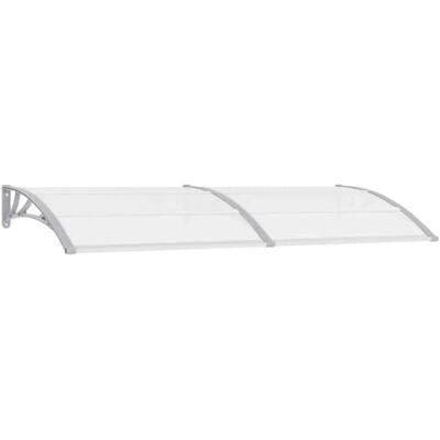 vidaXL Pensilina per Porta Grigia e Trasparente 240x75 cm in PC vidaXL Pensilina per Porta Grigia e Trasparente 240x75 cm in PC