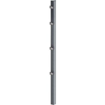 Alberts Paletto per recinzione con staffa di fissaggio zincato a caldo, plastificato antracite (RAL 7016) lunghezza 1200 mm 60 x 40 mm Alberts Paletto per recinzione con staffa di fissaggio zincato a caldo, plastificato antracite (RAL 7016) lunghezza 1200 mm 60 x 40 mm