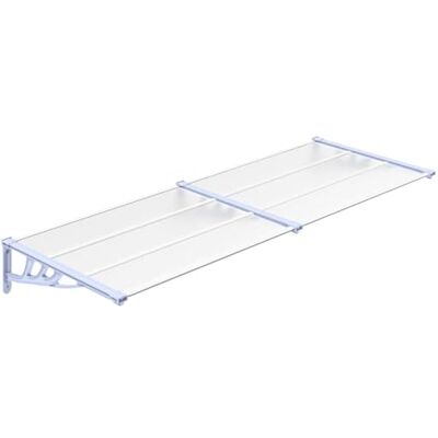 vidaXL Tettoia per Porta Grigio e Trasparente 239x90 cm Policarbonato vidaXL Tettoia per Porta Grigio e Trasparente 239x90 cm Policarbonato