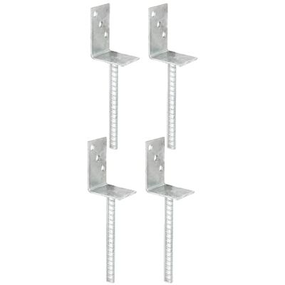 Alberts GAH- 213954 Supporti per pali a L, con ancoraggio in cemento, zincati a caldo, larghezza 80 mm, lunghezza dell'acciaio scanalato 200 mm, set da 4 Alberts GAH- 213954 Supporti per pali a L, con ancoraggio in cemento, zincati a caldo, larghezza 80 mm, lunghezza dell'acciaio scanalato 200 mm, set da 4
