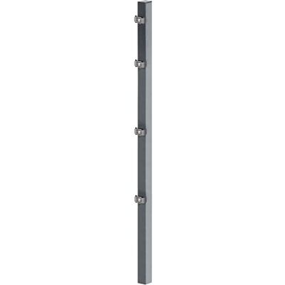 Alberts Paletto per recinzione con fascetta di fissaggio e accessori zincato a caldo, plastificato antracite (RAL 7016) lunghezza 1200 mm 60 x 40 mm Alberts Paletto per recinzione con fascetta di fissaggio e accessori zincato a caldo, plastificato antracite (RAL 7016) lunghezza 1200 mm 60 x 40 mm
