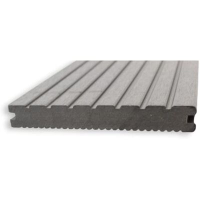 Gartenwelt Riegelsberger Assi in WPC per terrazze, profilo pieno, lunghezza: 90 cm, 20 x 145 mm, grigio chiaro Gartenwelt Riegelsberger Assi in WPC per terrazze, profilo pieno, lunghezza: 90 cm, 20 x 145 mm, grigio chiaro