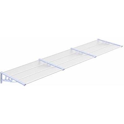 vidaXL Tettoia per Porta Grigio e Trasparente 358,5x90cm Policarbonato vidaXL Tettoia per Porta Grigio e Trasparente 358,5x90cm Policarbonato