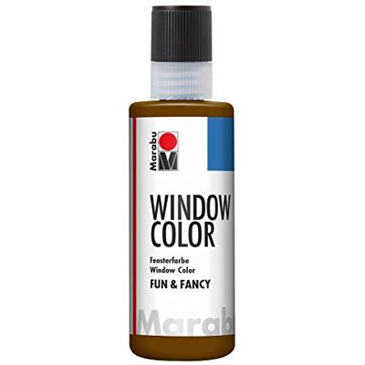 Marabu 0 Window Color Fun & Fancy, Colore Trasparente a Base d'Acqua, Rimovibile su superfici Lisce Come Vetro, specchi, Piastrelle e Pellicola, 80 ml, Marrone Scuro Marabu 0 Window Color Fun & Fancy, Colore Trasparente a Base d'Acqua, Rimovibile su superfici Lisce Come Vetro, specchi, Piastrelle e Pellicola, 80 ml, Marrone Scuro
