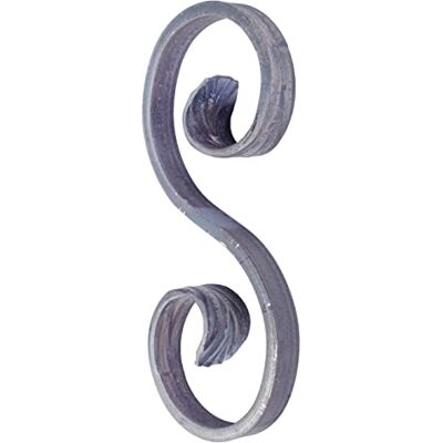 Alberts Squiggle Tipo S Acciaio, grezzo Barra quadrata 12 x 5 mm 155 x 72 mm Alberts Squiggle Tipo S Acciaio, grezzo Barra quadrata 12 x 5 mm 155 x 72 mm