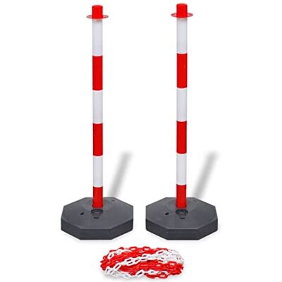 vidaXL 10/2/4x Set Stradale 2 Pali con Catena di Plastica 10 m Colori Diversi vidaXL 10/2/4x Set Stradale 2 Pali con Catena di Plastica 10 m Colori Diversi