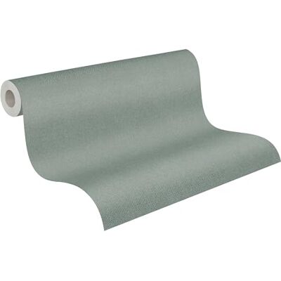A.S. Création Carta da parati in tessuto non tessuto, Hygge 3, verde, Metalllic, tinta unita, con struttura, effetto tessuto, 10,05 m x 0,53 m, made in Germany A.S. Création Carta da parati in tessuto non tessuto, Hygge 3, verde, Metalllic, tinta unita, con struttura, effetto tessuto, 10,05 m x 0,53 m, made in Germany