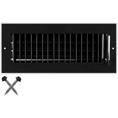 HVAC Premium Diffusore di alimentazione dell'aria regolabile, 25,4 x 10,2 cm, copertura per ventilazione HVAC, parete laterale o soffitto, registro griglia, flusso d'aria elevato, nero [Dimensioni esterne: 29,8 cm HVAC Premium Diffusore di alimentazione dell'aria regolabile, 25,4 x 10,2 cm, copertura per ventilazione HVAC, parete laterale o soffitto, registro griglia, flusso d'aria elevato, nero [Dimensioni esterne: 29,8 cm