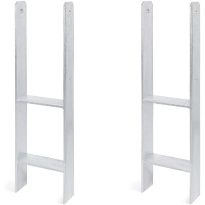 Alberts Set di 2 supporti per pali ad H, zincati a caldo, larghezza 141 mm, altezza totale 600 mm, spessore del materiale: 6 mm Alberts Set di 2 supporti per pali ad H, zincati a caldo, larghezza 141 mm, altezza totale 600 mm, spessore del materiale: 6 mm