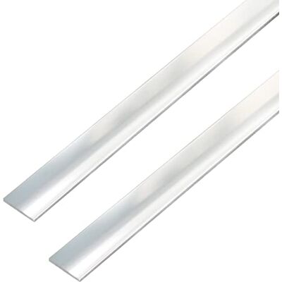Alberts Asta piatta autoadesiva, in alluminio, design cromato, 1000 x 30 x 2 mm, set da 2 pezzi Alberts Asta piatta autoadesiva, in alluminio, design cromato, 1000 x 30 x 2 mm, set da 2 pezzi