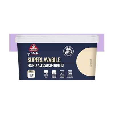 Boero Fai da Te, Idropittura Superlavabile Monomano per Interni, ad Alta Copertura, Antimuffa, Finitura Opaca di Pregio, Pronta all’Uso, Formato 2,5L (Violet) Boero Fai da Te, Idropittura Superlavabile Monomano per Interni, ad Alta Copertura, Antimuffa, Finitura Opaca di Pregio, Pronta all’Uso, Formato 2,5L (Violet)