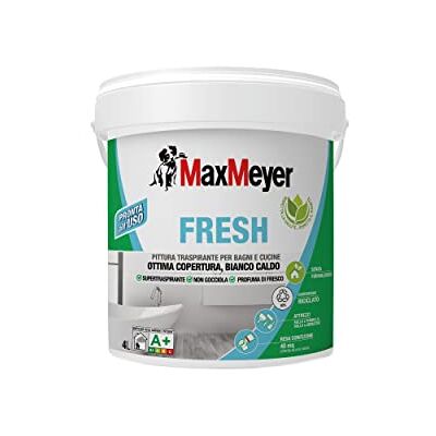 MAXMEYER Pittura per interni Bagni& Cucine Fresh A+ e priva di formaldeide BIANCO 4 L MAXMEYER Pittura per interni Bagni& Cucine Fresh A+ e priva di formaldeide BIANCO 4 L
