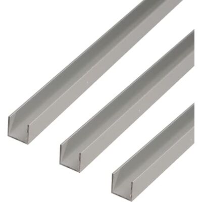 Alberts Profilo a U, in alluminio, color argento anodizzato, 1000 x 25 x 25 mm, set da 3 Alberts Profilo a U, in alluminio, color argento anodizzato, 1000 x 25 x 25 mm, set da 3