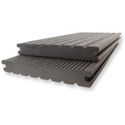 Gartenwelt Riegelsberger Assi in WPC per terrazze, profilo pieno, lunghezza: 50 cm, 20 x 145 mm, antracite Gartenwelt Riegelsberger Assi in WPC per terrazze, profilo pieno, lunghezza: 50 cm, 20 x 145 mm, antracite