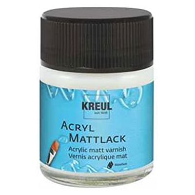 KREUL 79403 Vernice acrilica opaca all'acqua, 50 ml, trasparente opaca, protettiva e coprente per dipinti completamente essiccati, resistente agli agenti atmosferici, a prova di saliva. KREUL 79403 Vernice acrilica opaca all'acqua, 50 ml, trasparente opaca, protettiva e coprente per dipinti completamente essiccati, resistente agli agenti atmosferici, a prova di saliva.