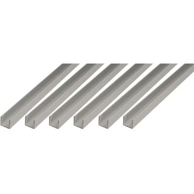 Alberts Profilo a U, in alluminio, color argento anodizzato, 1000 x 20 x 10 mm, set da 6 Alberts Profilo a U, in alluminio, color argento anodizzato, 1000 x 20 x 10 mm, set da 6