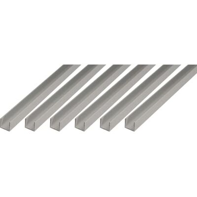 Alberts GAH- 473839 Profilo a U in alluminio anodizzato, 1000 x 16 x 13 mm, set da 6 Alberts GAH- 473839 Profilo a U in alluminio anodizzato, 1000 x 16 x 13 mm, set da 6