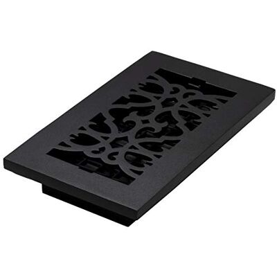 Decor Grates Registro da pavimento vittoriano, ghisa nera, 4 x 8 Decor Grates Registro da pavimento vittoriano, ghisa nera, 4 x 8