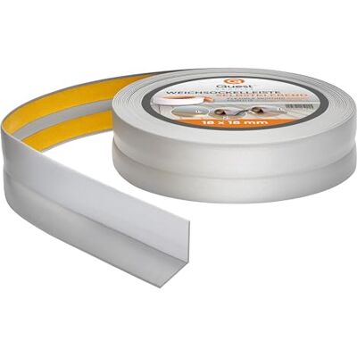 Garmin Battiscopa Morbido Adesivo 18 mm x 18 mm Striscia di Chiusura, Nastro Sigillante Per il Bagno, Per la Cucina PVC, Flessibile, Decorativo (Argento, 5m) Garmin Battiscopa Morbido Adesivo 18 mm x 18 mm Striscia di Chiusura, Nastro Sigillante Per il Bagno, Per la Cucina PVC, Flessibile, Decorativo (Argento, 5m)