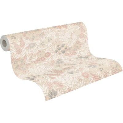 A.S. Création Attractive Carta da parati in tessuto non tessuto, motivo floreale e grafici, colori naturali, superficie strutturata, motivo floreale, 10,05 m x 0,53 m, beige/bianco A.S. Création Attractive Carta da parati in tessuto non tessuto, motivo floreale e grafici, colori naturali, superficie strutturata, motivo floreale, 10,05 m x 0,53 m, beige/bianco