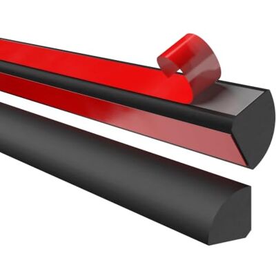 Garmin Profilo a quarto di tondo in PVC 10x10 mm Nero, 3 m Modanatura flessibile autoadesiva per angoli e curve, raccordo parete-pavimento, senza forare, resistente ai raggi UV Garmin Profilo a quarto di tondo in PVC 10x10 mm Nero, 3 m Modanatura flessibile autoadesiva per angoli e curve, raccordo parete-pavimento, senza forare, resistente ai raggi UV