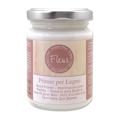 FLEUR DESIGNER'S PAINT Fondo Acrilico, Adatto per Superfici Porose e Assorbenti, Fleur Primer P01, Legno, Colore Bianco, Made in Italy, Formato 130 ml FLEUR DESIGNER'S PAINT Fondo Acrilico, Adatto per Superfici Porose e Assorbenti, Fleur Primer P01, Legno, Colore Bianco, Made in Italy, Formato 130 ml