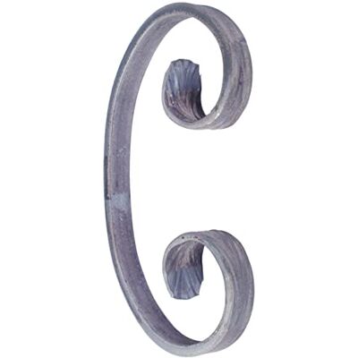 Alberts Squiggle, Tipo C, Acciaio, grezzo, Barra quadrata 12 x 6 mm, 150 x 85 mm Alberts Squiggle, Tipo C, Acciaio, grezzo, Barra quadrata 12 x 6 mm, 150 x 85 mm