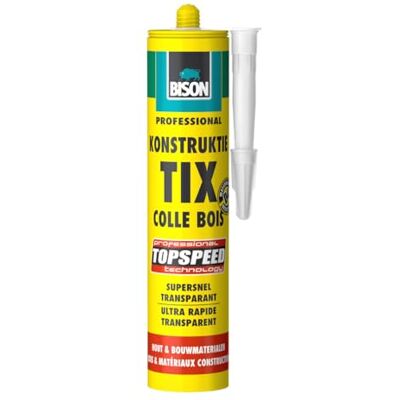 Bison Konstruktion Tix Topspeed Fornello per legno da 325 g, adesivo per legno, leggermente gassato, resistente alle intemperie, verniciabile, per interni ed esterni, molto veloce, D4, più forte del Bison Konstruktion Tix Topspeed Fornello per legno da 325 g, adesivo per legno, leggermente gassato, resistente alle intemperie, verniciabile, per interni ed esterni, molto veloce, D4, più forte del
