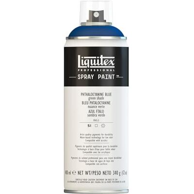 Liquitex Vernice Spray Professionale A Base D'acqua, Blu Di Ftalo Tonalita' Verde, 400ml, 1 Pezzo Liquitex Vernice Spray Professionale A Base D'acqua, Blu Di Ftalo Tonalita' Verde, 400ml, 1 Pezzo